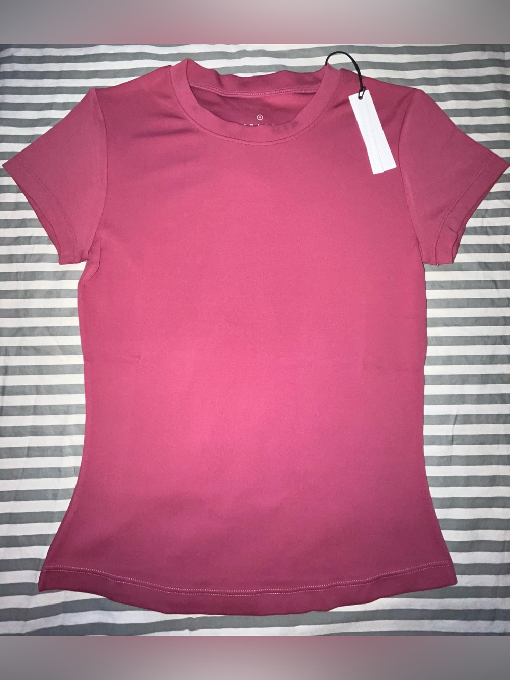 Paragon Fitwear Reluna Full Length Short Sleeve Top in Raspberry Size S
